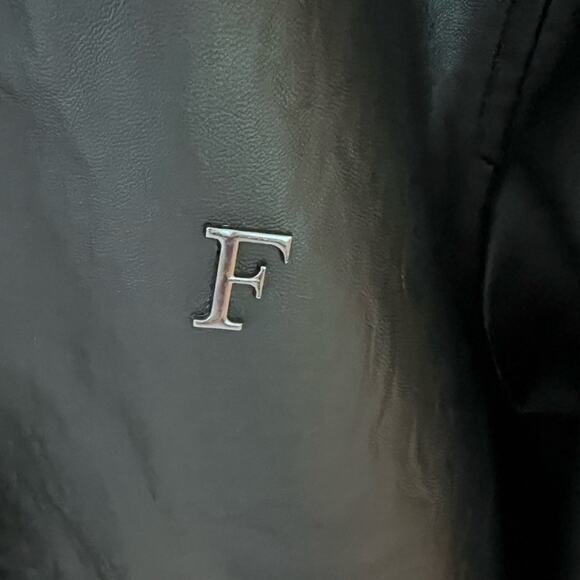 NWT F - COLLECTION black faux leather men's jacket ITALY XL / US L - Picture 4 of 12